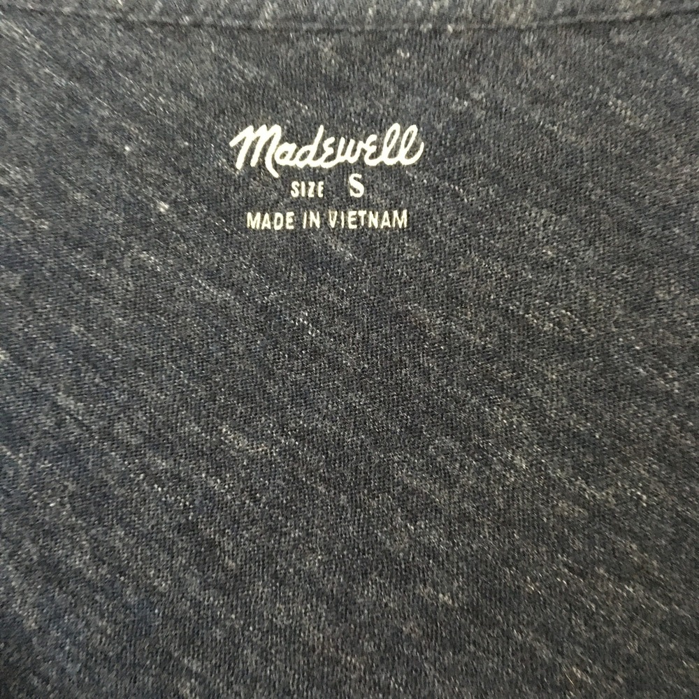 Madewell V-Neck Pocket Tee Womens Size S Navy Blue Lightweight Slub Cotton 04346 - Picture 3 of 6